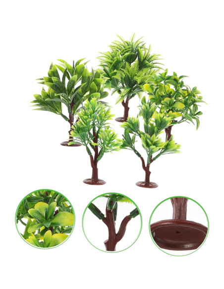 10 Mini Árboles de Plástico NUOBESTY para Decoración