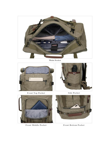 Mochila de Lona WITZMAN Verde Claro 56x31.75x20.32 cm