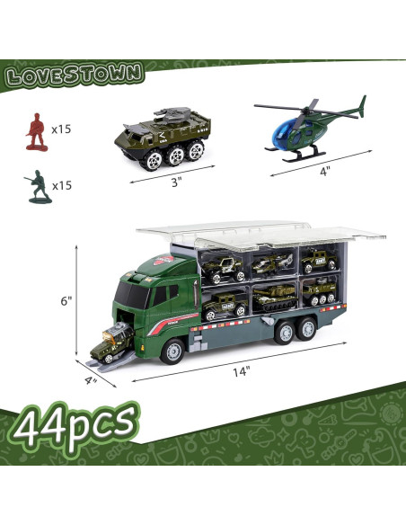 Conjunto Militar 44PCS LOVESTOWN - Camión y Soldados