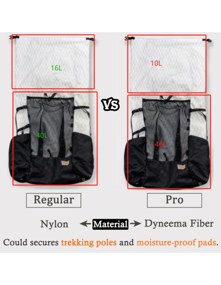 Mochila de Senderismo 3F UL GEAR 56L Caqui Ligera y Transpirable