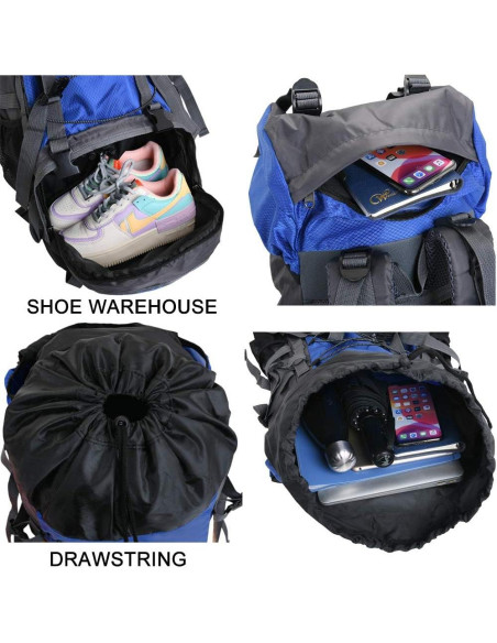 Mochila Impermeable Bseash 60L para Senderismo y Camping