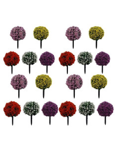 24 Árboles de Flores Miniatura Hemoton para Jardín y Decoración