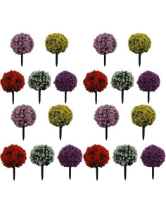 24 Árboles de Flores Miniatura Hemoton para Jardín y Decoración 2
