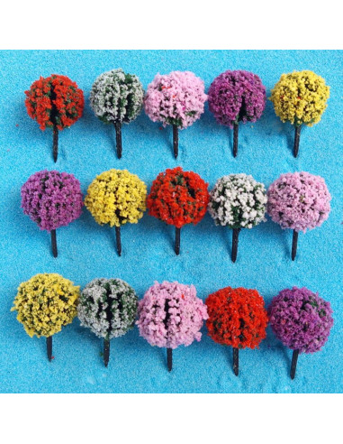 24 Árboles de Flores Miniatura Hemoton para Jardín y Decoración