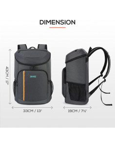 Mochila Térmica TOURIT 30 Latas Gris Oscuro A Prueba de Filtraciones 2