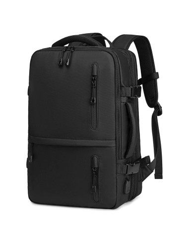Mochila de viaje expandible 40L con puerto USB y compartimento para laptop 17"