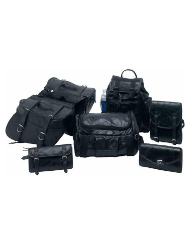 Juego de Equipaje para Motocicleta Maxam 7 Piezas Cuero Negro
