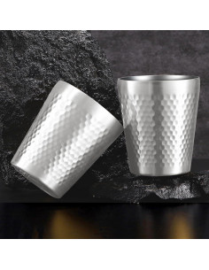 Tazas de Acero Inoxidable TIICOO 2 Paquetes 300ml Apilables 2