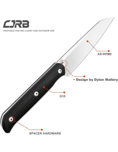 Cuchillo Táctico CJRB Silax AR-RPM9 Hoja Fija 12.7 cm 2