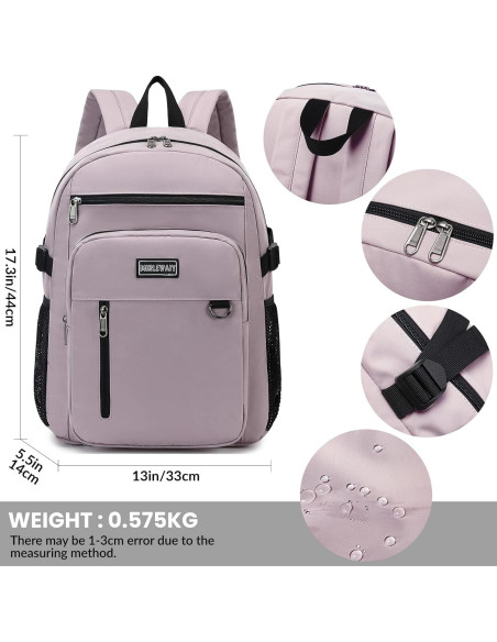 Mochila Escolar MIRLEWAIY LM13 Rosa Púrpura 44x33x14cm