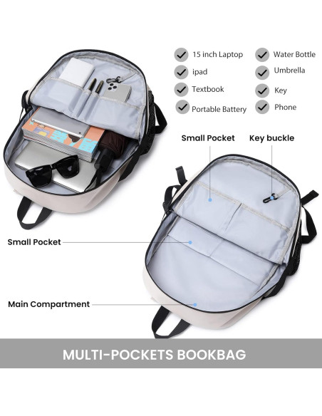 Mochila Escolar MIRLEWAIY LM13 Rosa Púrpura 44x33x14cm