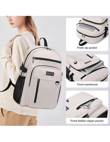 Mochila Escolar MIRLEWAIY LM13 Rosa Púrpura 44x33x14cm