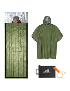 Saco de dormir de emergencia MATTISAM con poncho y silbato