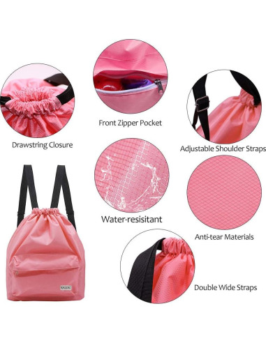 Bolsa de Natación KIKIGOAL Impermeable 36x40cm Rosa