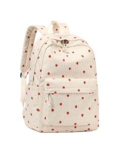 Mochila Escolar LOIDOU Beige Fresa 46x30x15cm para Laptop