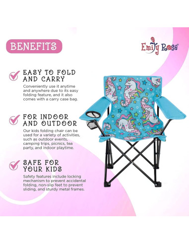 Silla Plegable para Niños Emily Rose Unicornios Marinos