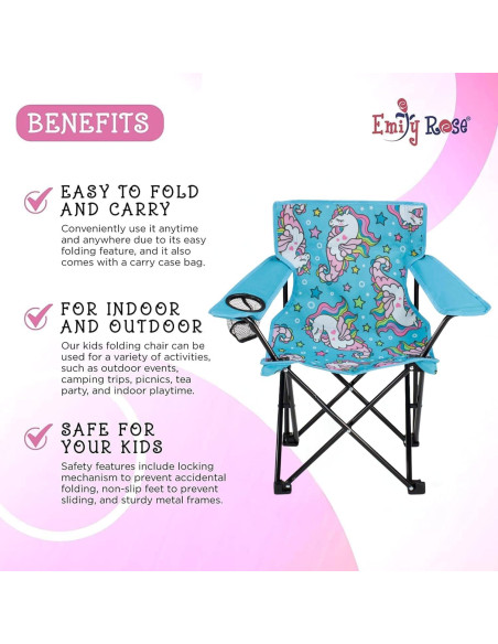 Silla Plegable para Niños Emily Rose Unicornios Marinos