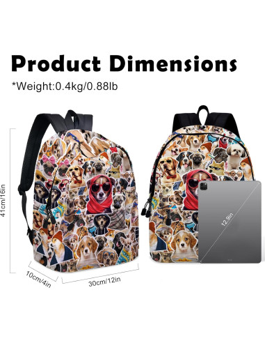 Mochila Escolar ROVOZAR 41 cm Tema Perro para Niños