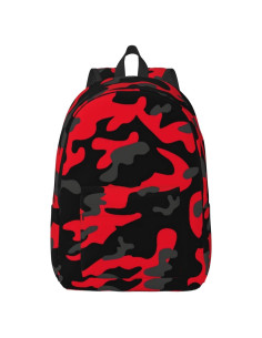 Mochila Lona Camuflaje Rojo y Negro GVGOAGL 45x31x16 cm