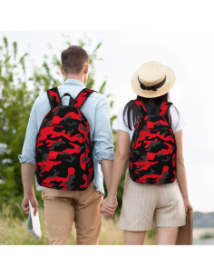 Mochila Lona Camuflaje Rojo y Negro GVGOAGL 45x31x16 cm 2