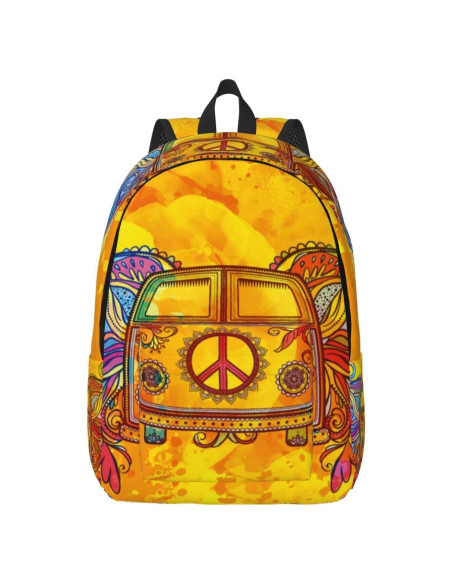 Mochila de Lona GVGOAGL Retro Hippie 45x31 cm 22L
