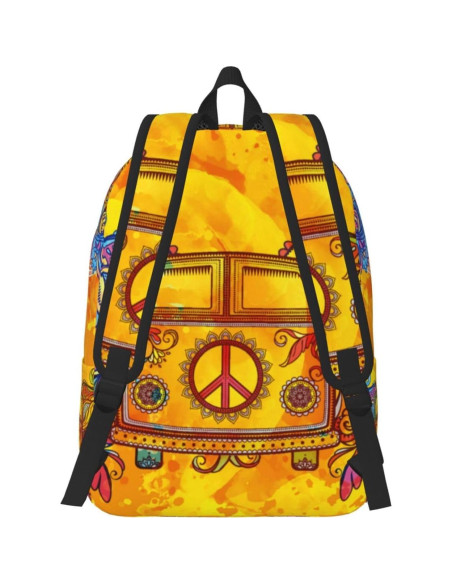 Mochila de Lona GVGOAGL Retro Hippie 45x31 cm 22L