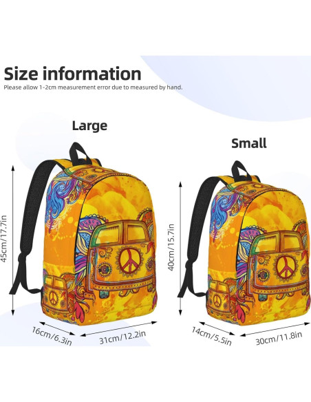 Mochila de Lona GVGOAGL Retro Hippie 45x31 cm 22L