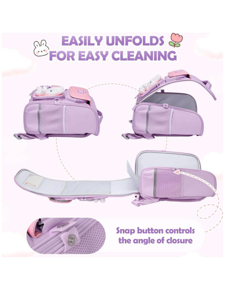 Mochila Escolar Kawaii VNINE Rosa para Niñas 17.8L