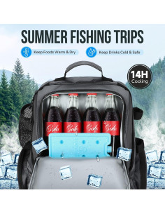 Mochila de Pesca PLUSINNO 45L con Enfriador y Soportes 2