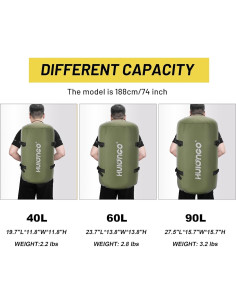 Bolsa de viaje impermeable 60L para hombres - Duffel verde 2