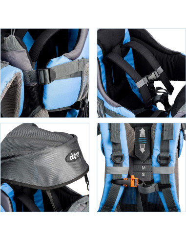 Mochila Portabebés ClevrPlus Canyonero Azul para Senderismo