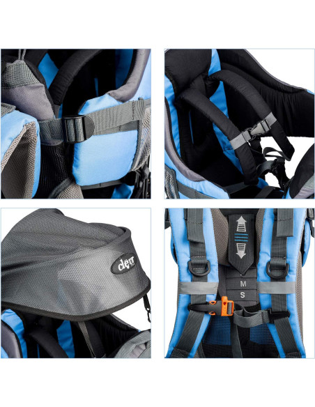 Mochila Portabebés ClevrPlus Canyonero Azul para Senderismo