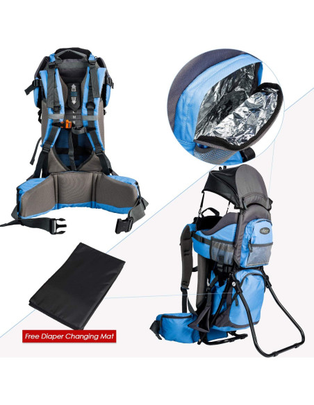 Mochila Portabebés ClevrPlus Canyonero Azul para Senderismo