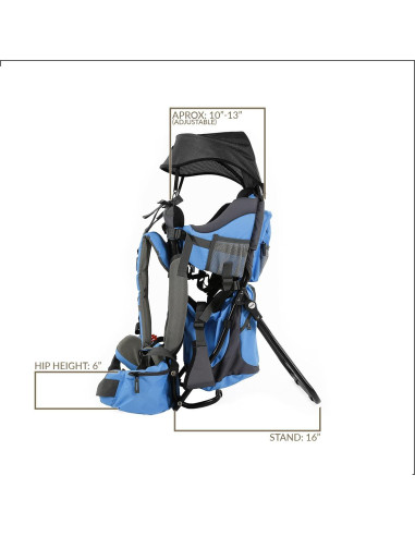 Mochila Portabebés ClevrPlus Canyonero Azul para Senderismo