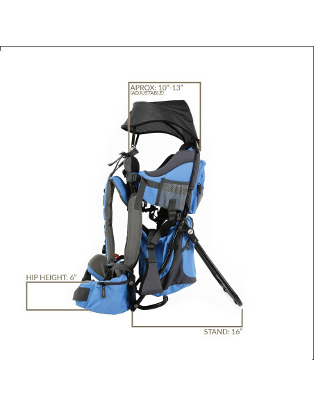 Mochila Portabebés ClevrPlus Canyonero Azul para Senderismo