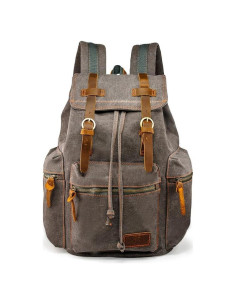 Mochila de Lona Vintage Gearonic 15" Gris para Viajes