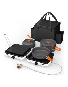 Estufa de Camping Portátil Hisencn 2 Quemadores 20000 BTU