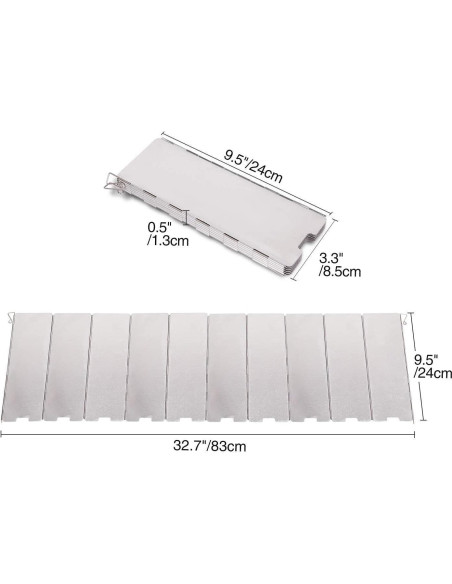 Paravientos Plegable REDCAMP para Estufa de Camping 10 Placas
