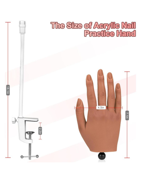 Mano de Práctica de Silicona IMENE para Uñas Acrílicas