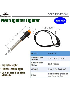 Encendedor Piezoeléctrico Camping Moon I-1010-2P 2pcs 2