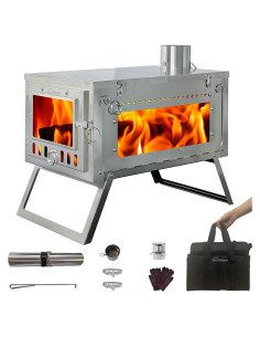 Estufa de Camping Plegable DANCHEL OUTDOOR S6, Acero Inoxidable 304