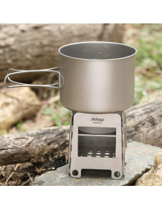Estufa de leña ATiAP WS006ST de titanio plegable 105g 2