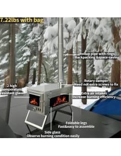 Estufa de Camping Plegable DANCHEL OUTDOOR S6, Acero Inoxidable 304 2