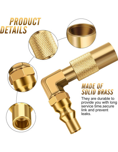 Adaptador de Codo Conexión Rápida WADEO 1/4" para Parrilla Blackstone 17" y 22"