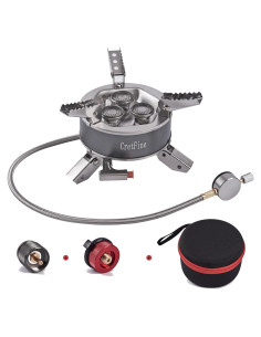 Estufa de Camping CretFine 6800W Plegable con Adaptadores