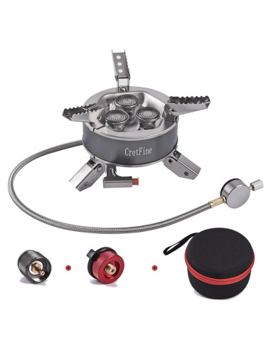 Estufa de Camping CretFine 6800W Plegable con Adaptadores