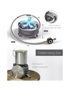 Estufa de Camping CretFine 6800W Plegable con Adaptadores 2