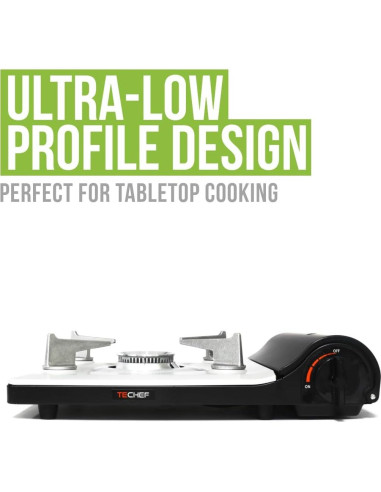 Estufa de Gas Butano Portátil TECHF - Modelo AG28BK, 2800 kcal/h