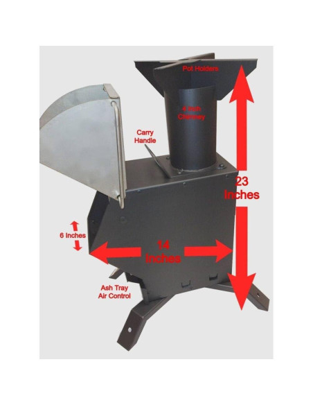 Estufa de Cohete Gasificadora SHTFandGO 50BMG para Emergencias