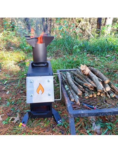 Estufa de Cohete Gasificadora SHTFandGO 50BMG para Emergencias